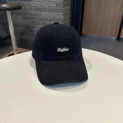 Korean Letter Embroidered Baseball Cap Simple Mesh Casual Hat For Men Women Outdoor Camping Daily Streetwear