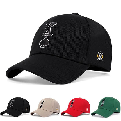 Fashion Poker K Letter Embroidery Hip-Hop Hats Outdoor
