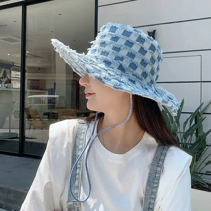 Y2K Bucket Hats For Man Women Beach Anti-Sun Panama Outdoor