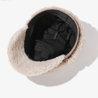 Women Winter Lamb Fleece Duckbill Hats