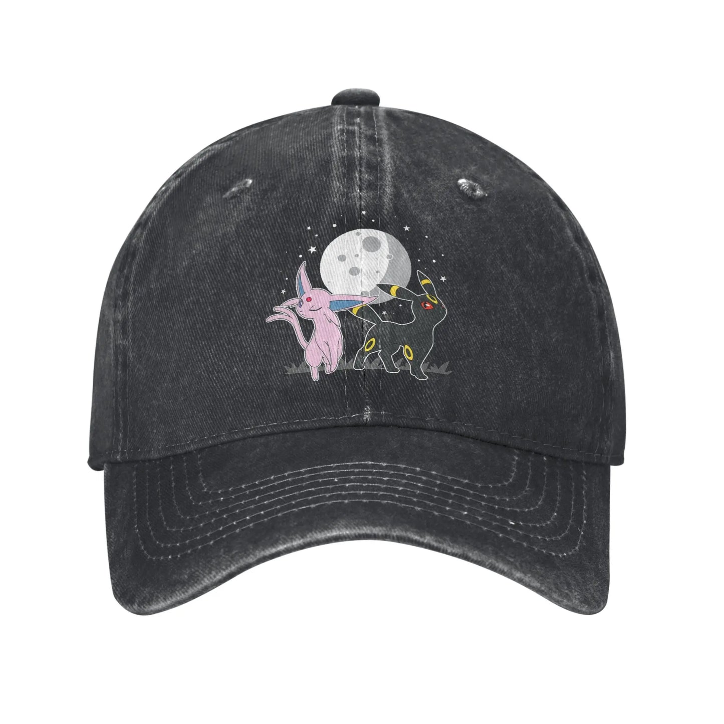 Washed Baseball Cap Pokemon Celestial Espeon and Umbreon Summer For Female Male