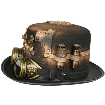 Steampunk Top Hat With Goggles Steampunk Bowler Top Hat