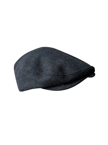 New Autumn Winter Blue Herringbone Hats Men Berets Cap