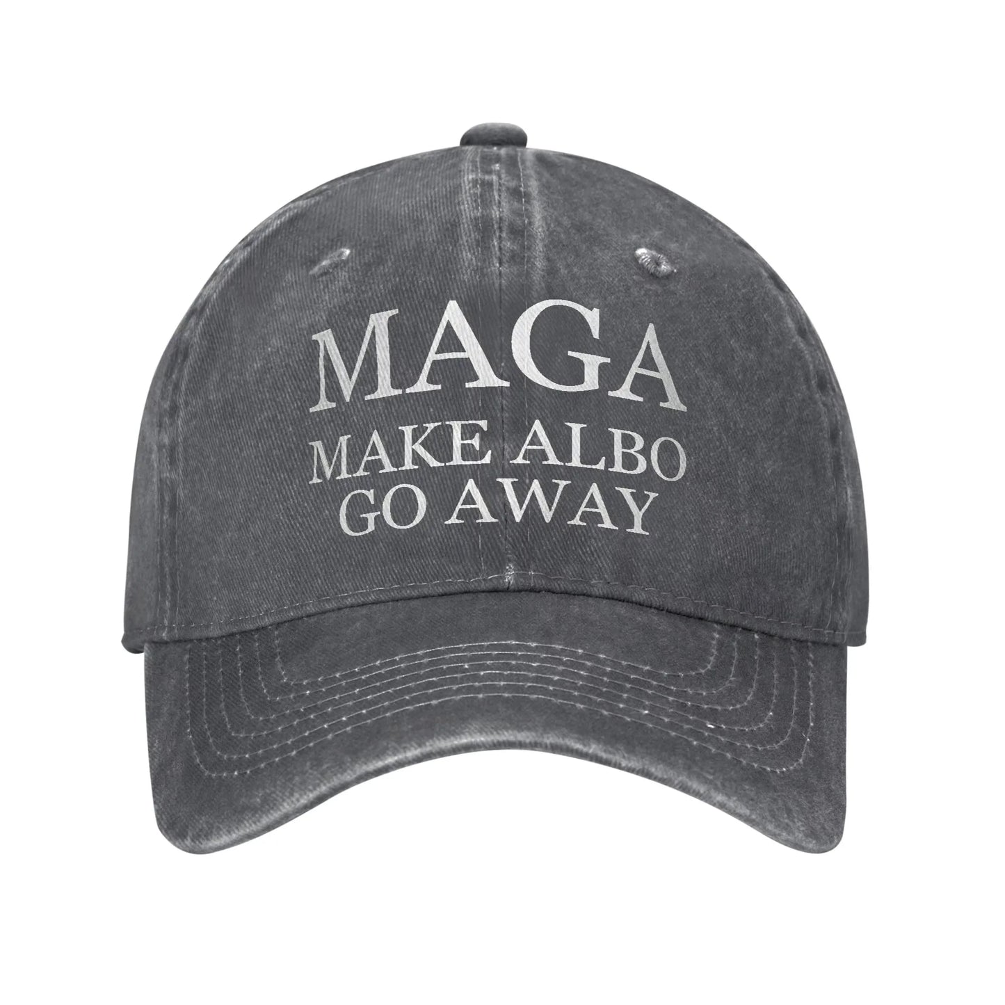 Vintage Maga Make Albo Go Away Baseball Cap Unisex Distressed Denim