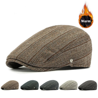 Fashion Retro Newsboy Cap Versatile Adjustable Stripe Berets