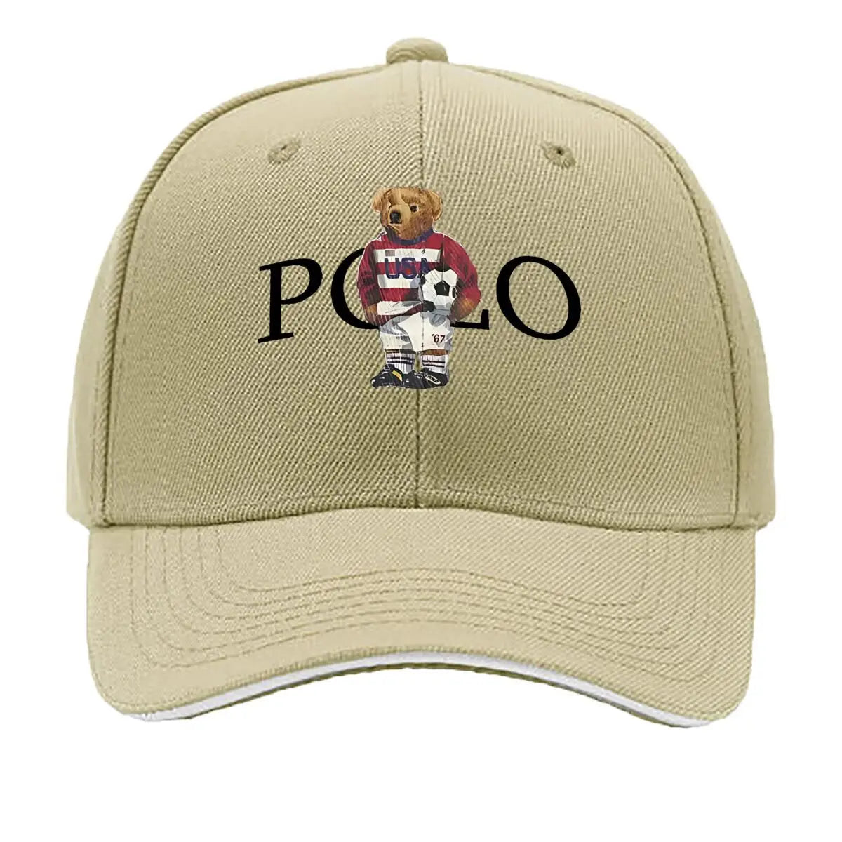 Polo Bear Embroidered Black Baseball Cap