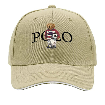 Polo Bear Embroidered Black Baseball Cap