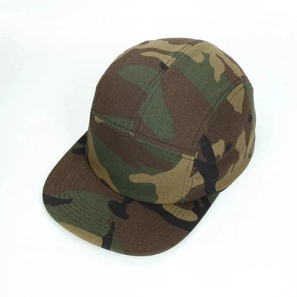 Cotton 5 Panel Camouflage Baseball Cap Snapback Caps For Men Women