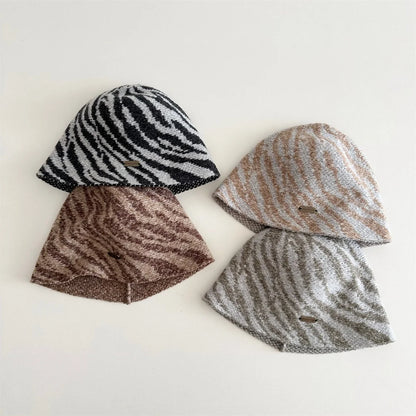 2026 Autumn Kids Fisherman Hat Stripe Knitted Hat