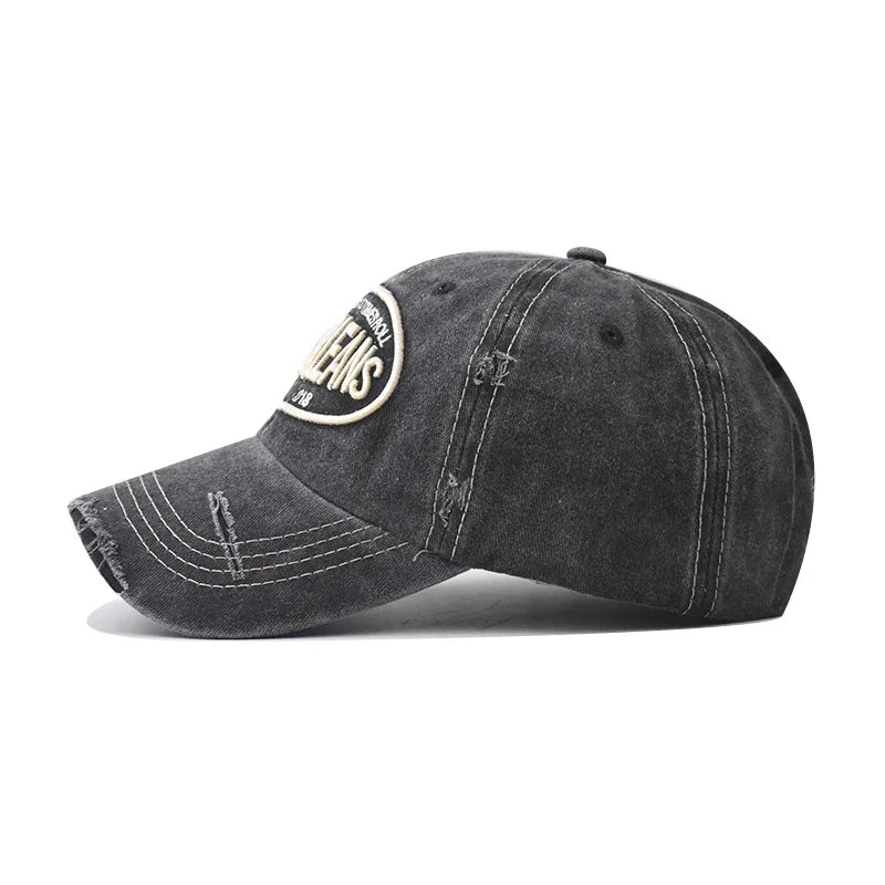 Vintage Washable Cowboy Baseball Cap Embroidery Snapback Hat