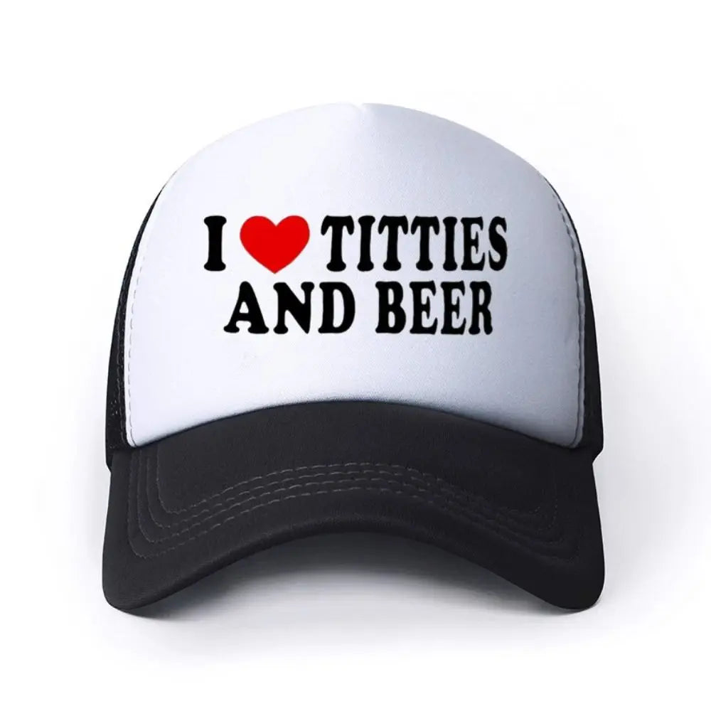 Letter Printing I Love Titties And Beer Hats