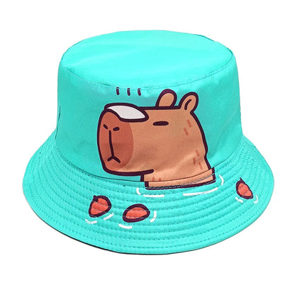 Cartoon Capybara Pattern Panama Hats