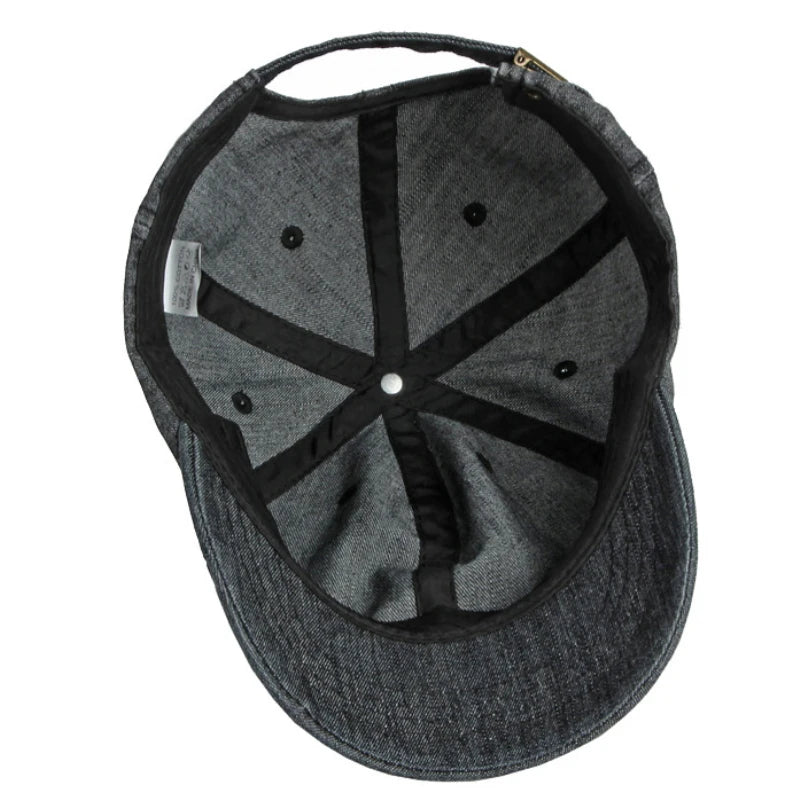 Men Women 6 Panels Denim Baseball Cap