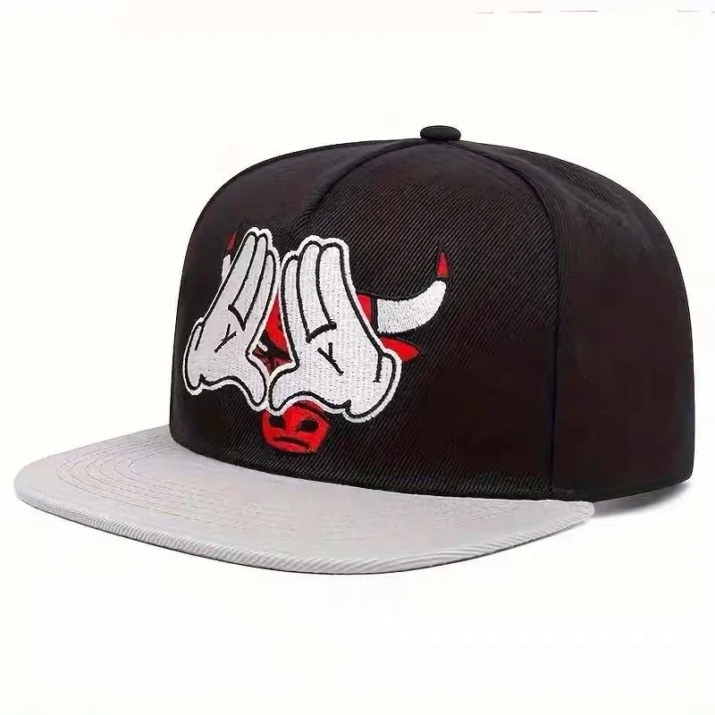 White Embroidered Prayer Hands Cap