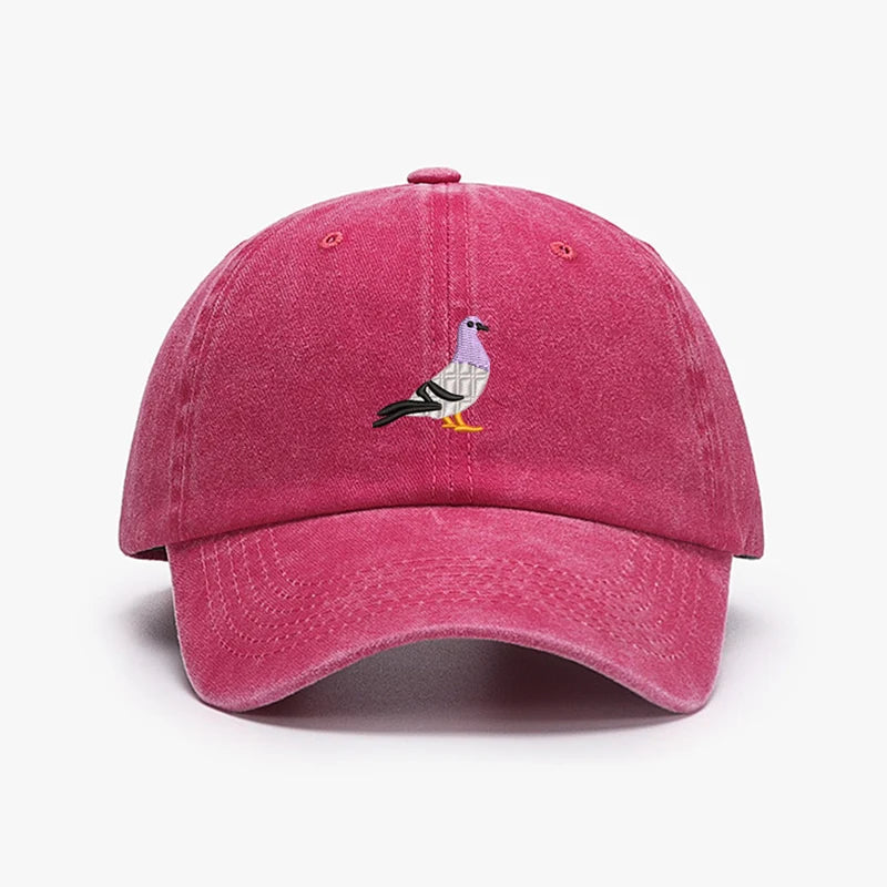 Embroidery Pigeon Spring Vintage Baseball Caps