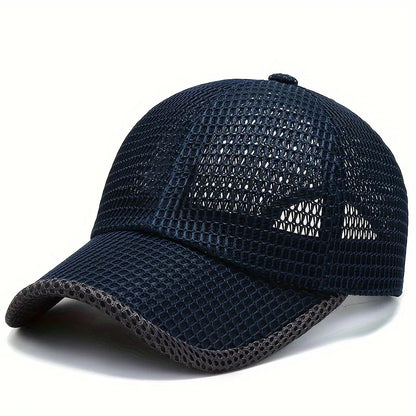 Men's Solid Color Mesh Breathable Baseball Cap Sun Protection Hat