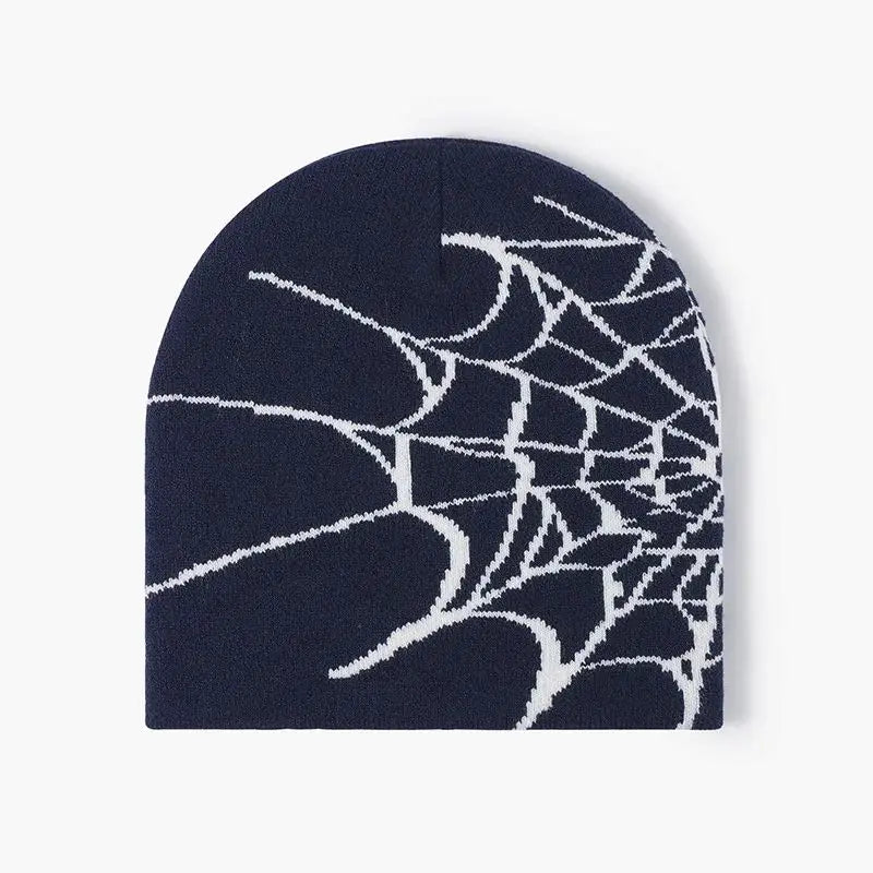 Spider Web Pattern Jacquard Knit Hat