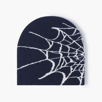 Spider Web Pattern Jacquard Knit Hat