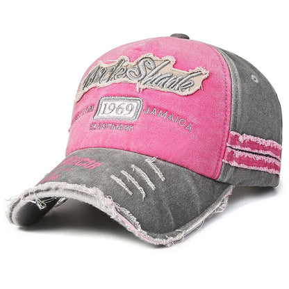 New Retro Old Caps For Men Embroidered Letter Baseball 1969 Edged Caps