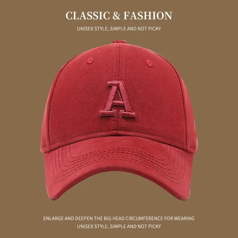 Classic A Letter Embroidery Baseball Cap for Women Men