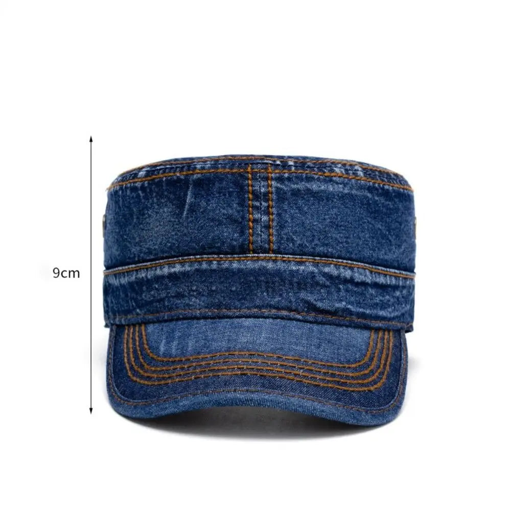 Vintage Washed Cotton Peaked Visor Hat Adjustable