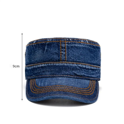 Vintage Washed Cotton Peaked Visor Hat Adjustable