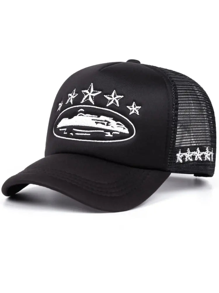 Five Star Mesh Hat Men's Street Hip Hop Hat Women's Outdoor Baseball Hat