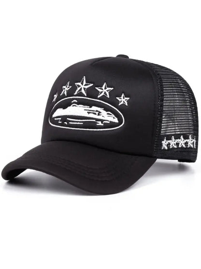 Five Star Mesh Hat Men's Street Hip Hop Hat Women's Outdoor Baseball Hat