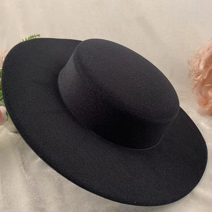 Elegant Cloth Tops Hat Black Felt Masquerade Party Hats Lightweight Cosplay