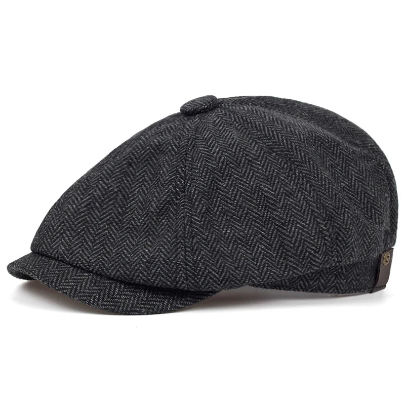 Male Ivy Hat Big Head Man Autumn And Winter Newsboy Cap