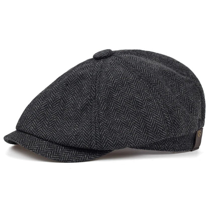 Male Ivy Hat Big Head Man Autumn And Winter Newsboy Cap