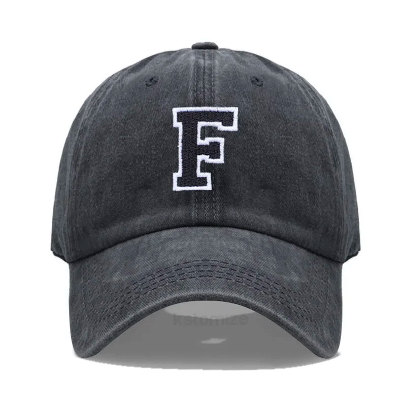 Initial Letter A-Z Embroider Baseball Cap