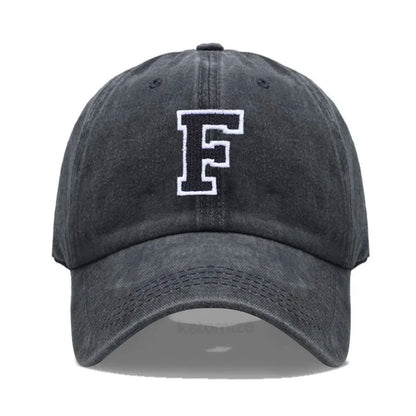 Initial Letter A-Z Embroider Baseball Cap