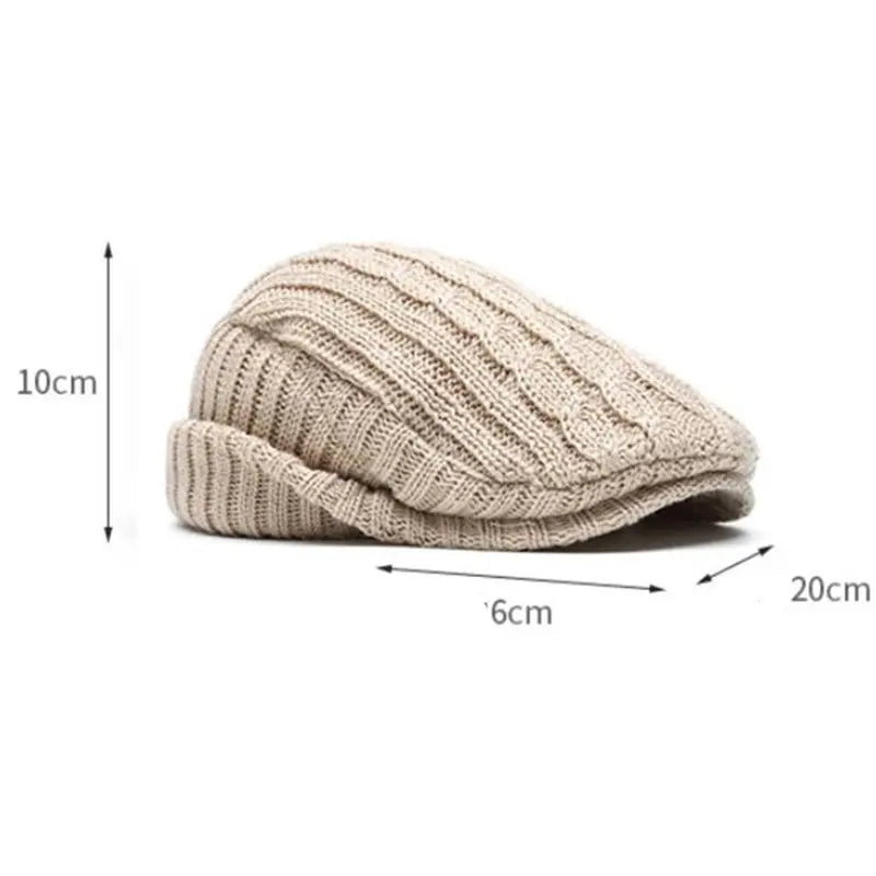 Cotton Solid Warm Newsboy Caps Flat Peaked Cap