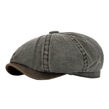 Decorative Christmas Caps Adults British Color Blocked Newsboy Cap