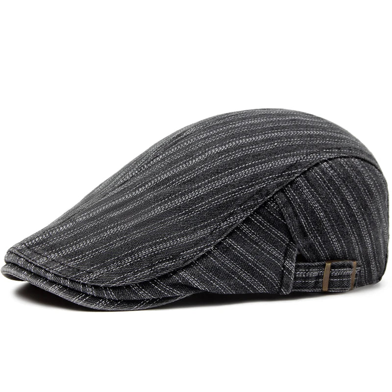 Men Women Berets Fashion Stripes Jeans Newsboy Hat