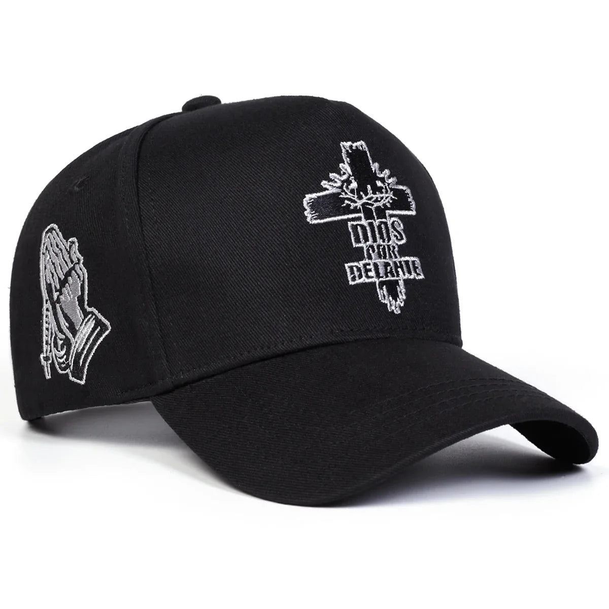 Unisex Dios Por Delante Cross Embroidery Baseball Caps Spring Autumn
