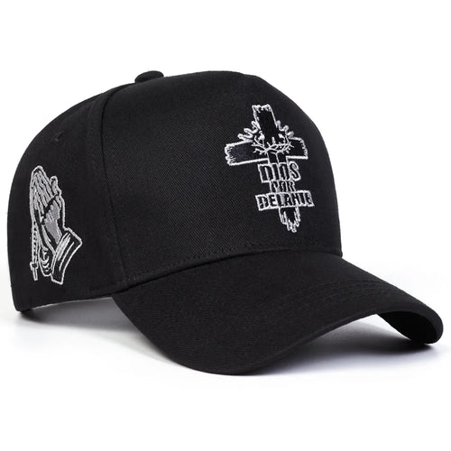 Unisex Dios Por Delante Cross Embroidery Baseball Caps Spring Autumn