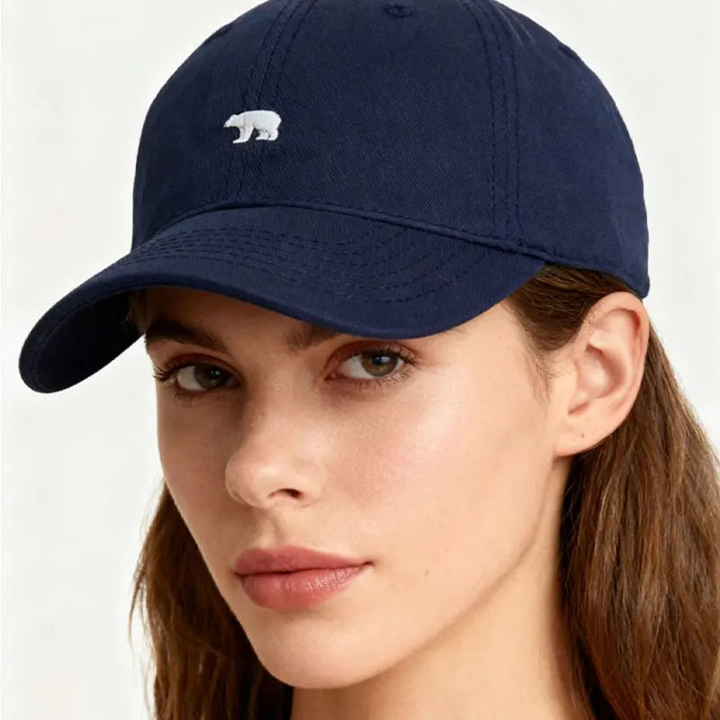 Polar Bear Embroidered Baseball Cap, Sun Protection, Stylish And Versatile For Men And Women