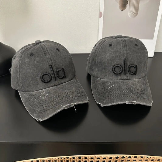 2026 Y2k Washed Denim Cap – Ola Letter Embroidery, Vintage Style Hat
