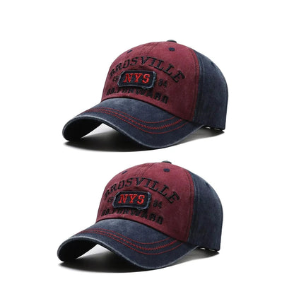 Four Seasons Men's Baseball Cap Casual Wash Embroidered Cap Curved Brim Bowler Sun Hat