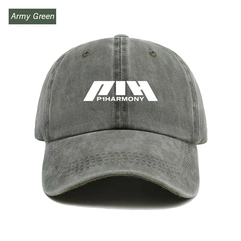 Baseball Cap Washed Printed Trucker Style Unisex