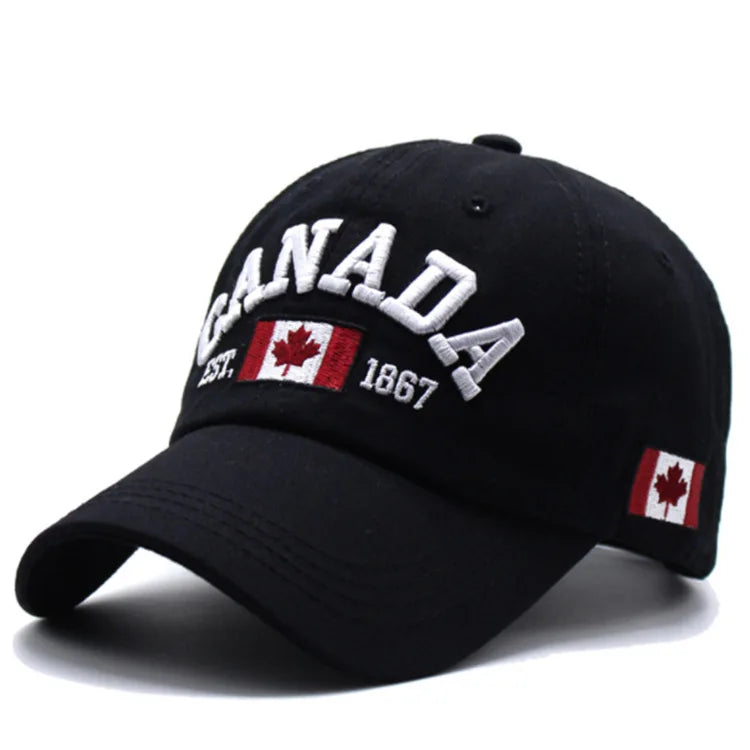 Canada Maple Leaf Embroidered Baseball Hat for Men and Women Couples