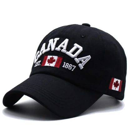 Canada Maple Leaf Embroidered Baseball Hat for Men and Women Couples