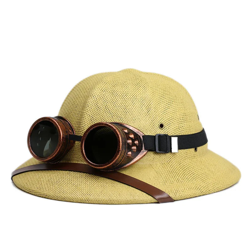 Summer Helmet Straw Hat Outdoor Men's And Women's Travel Personalized Hat