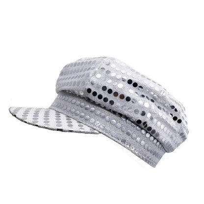 Retro Glitter Bling Costume Hat Sequin Dress Up Hat Beret Newsboy Cap