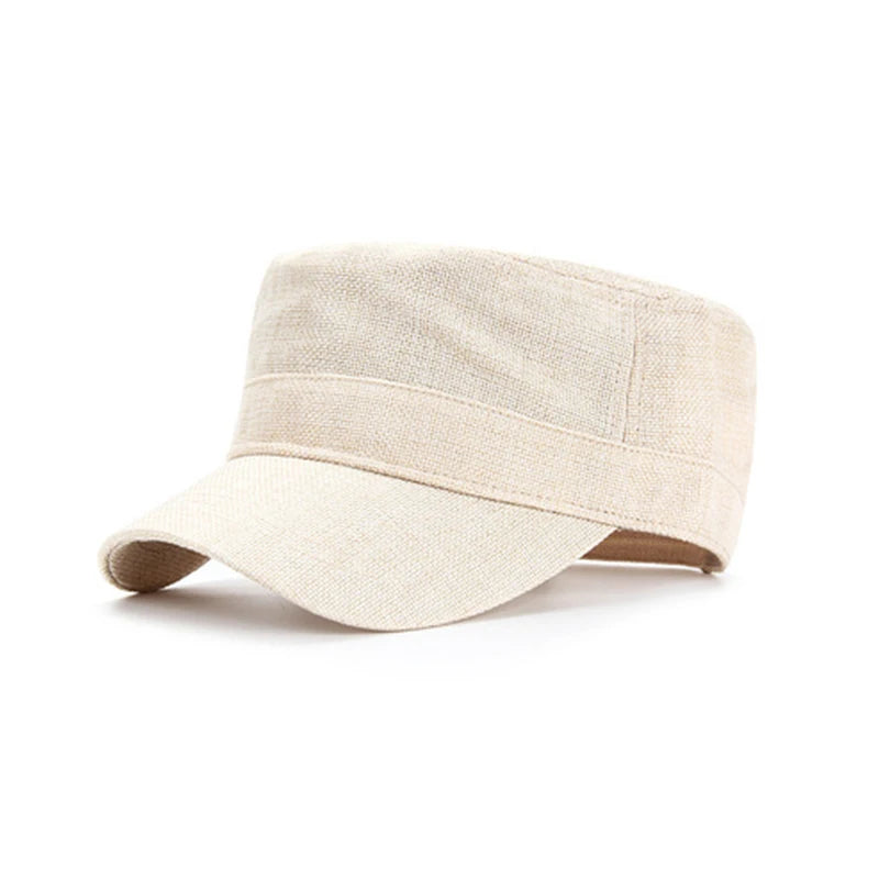 New Big Size Deep Faux Linen Baseball Hats Outdoor