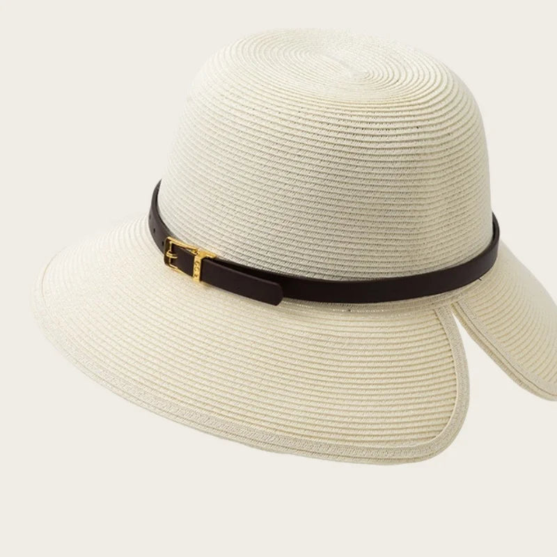 Woven Women's Summer Straw Hat With Wide Brim Sun Protection Sun Hat