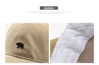 Women's Baseball Caps Polar Bear Embroidered Cotton Hat Adjustable Casual Visor Hats