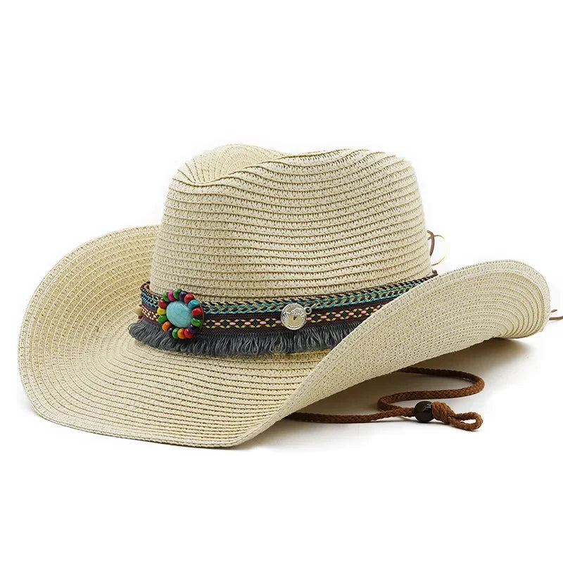 Summer Beach Bohemia Jazz Cap Unisex Breathable Outdoor Holiday Sun Hat